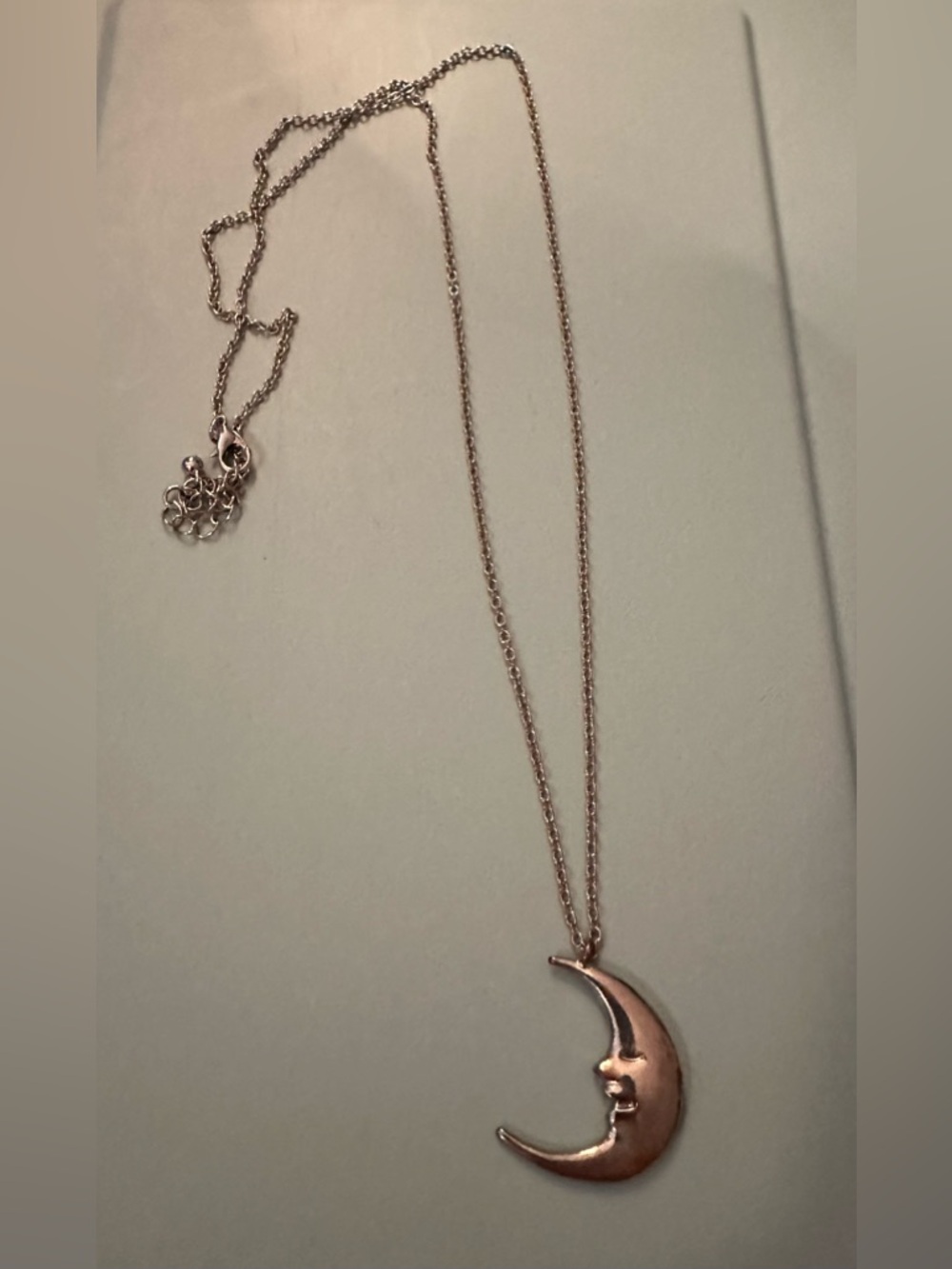 Long Moon Pendant Necklace